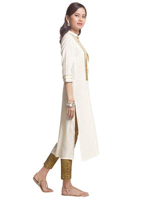 Straight embroidered kurta - 15494793 - Standard Image - 2