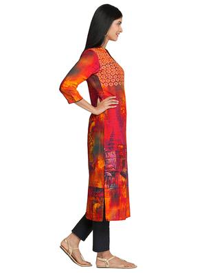 Straight digital print kurta - 15494797 - Standard Image - 2