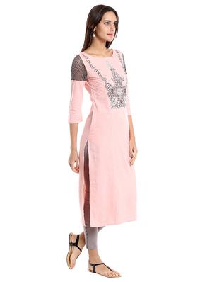 Straight embroidered kurta - 15494799 - Standard Image - 2