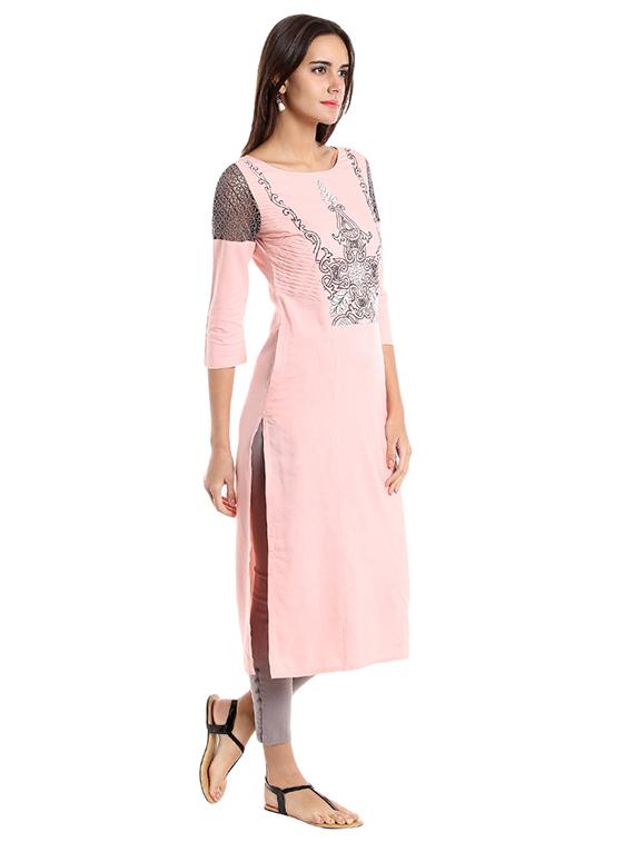 Straight embroidered kurta - 15494799 - Zoom Image - 2