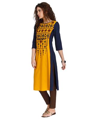 Straight embroidered kurta - 15494801 - Standard Image - 2