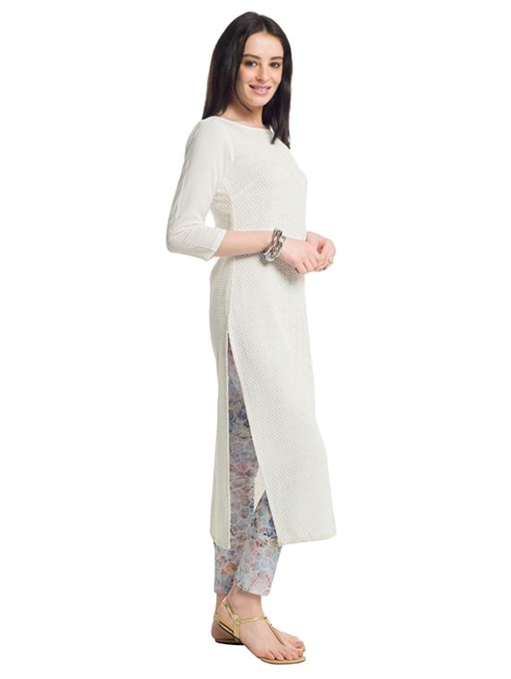 Straight embroidered kurta - 15494812 - Zoom Image - 2