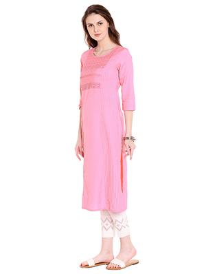 Straight embroidered yoke kurta - 15494847 - Standard Image - 2
