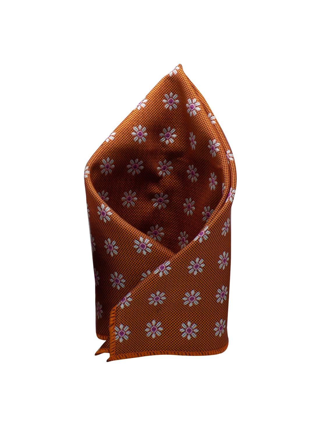 brown micro fiber tie with lapel pin and pocket square - 15495581 - Zoom Image - 2