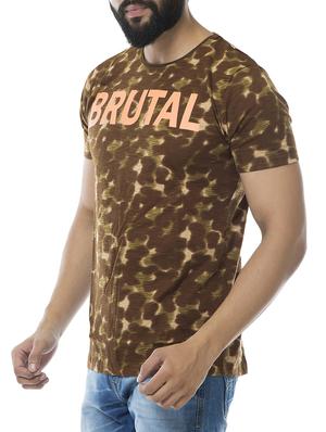 brown cotton all over print t-shirt - 15495639 - Standard Image - 2