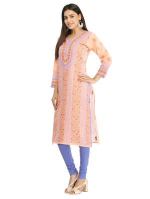 Chikankari straight kurta - 15496139 - Standard Image - 2