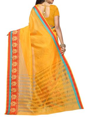 Contrast bordered kanjivaram saree with blouse - 15496467 - Standard Image - 2