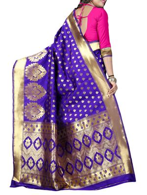 zari banarasi saree with blouse - 15496473 - Standard Image - 2
