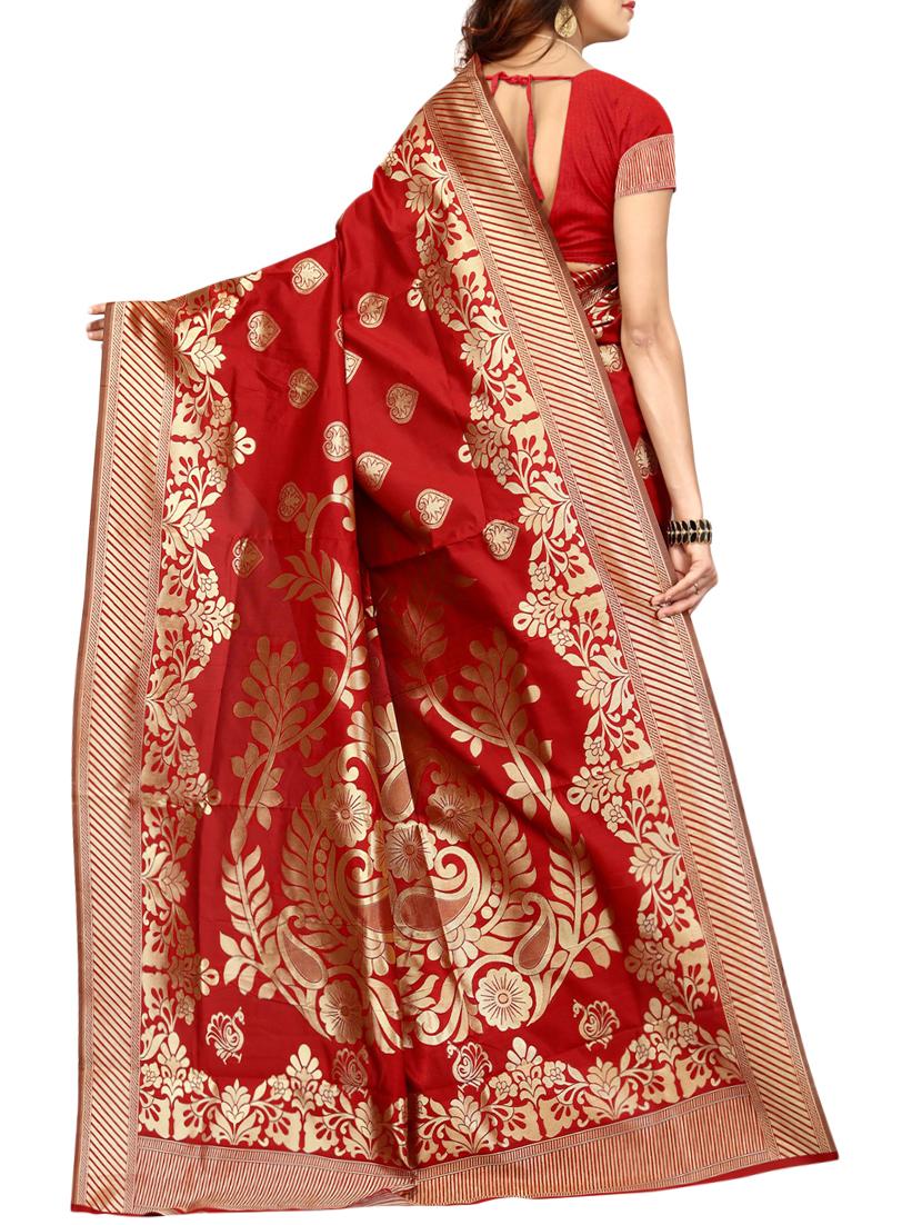 printed kanjivaram saree with blouse - 15496477 - Zoom Image - 2