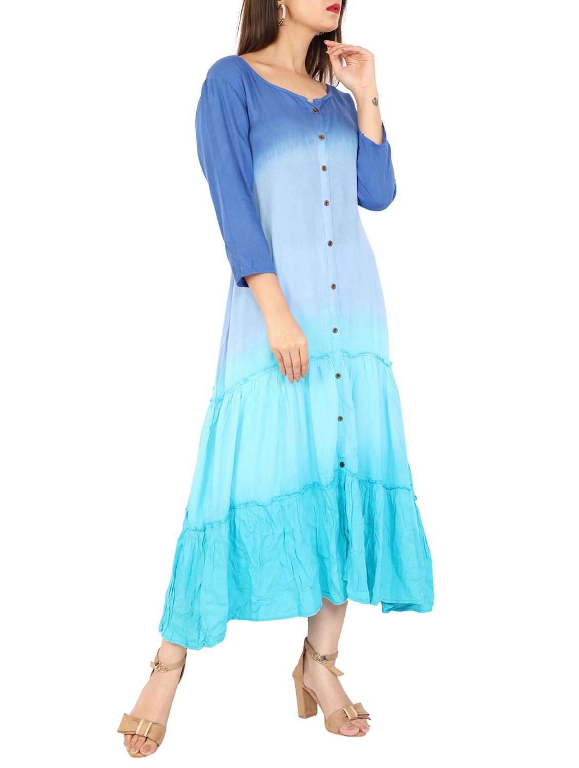 Ombre tiered kurta - 15496512 - Zoom Image - 2