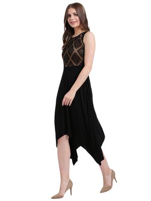 crochet detail asymmetric dress - 15496645 - Standard Image - 2