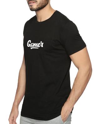 black cotton chest print tshirt - 15496671 - Standard Image - 2