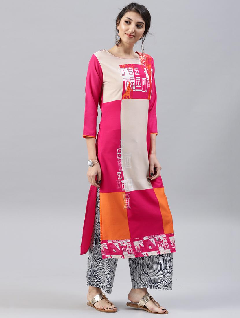 printed straight kurta - 15496806 - Zoom Image - 2