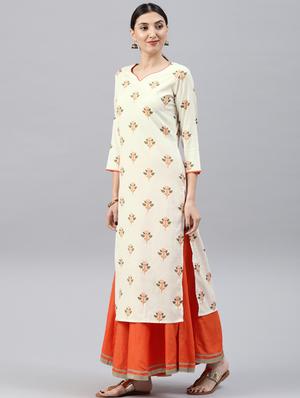 Printed straight kurta - 15496827 - Standard Image - 2