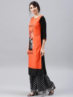 Printed straight kurta - 15496830 - Standard Image - 2