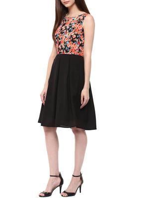 sleeveless printed a-line dress - 15497082 - Standard Image - 2
