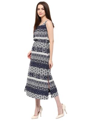 sleeveless side slit printed dress - 15497083 - Standard Image - 2
