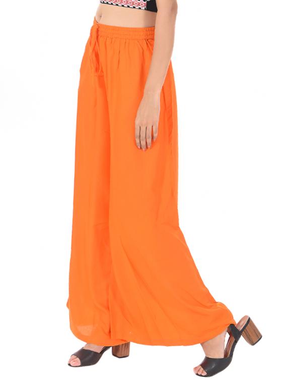 drawstring waist flared palazzo - 15497371 - Zoom Image - 2