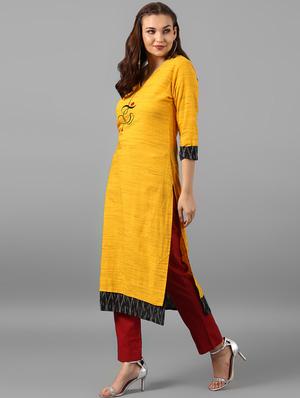Embroidered straight kurta - 15497438 - Standard Image - 2