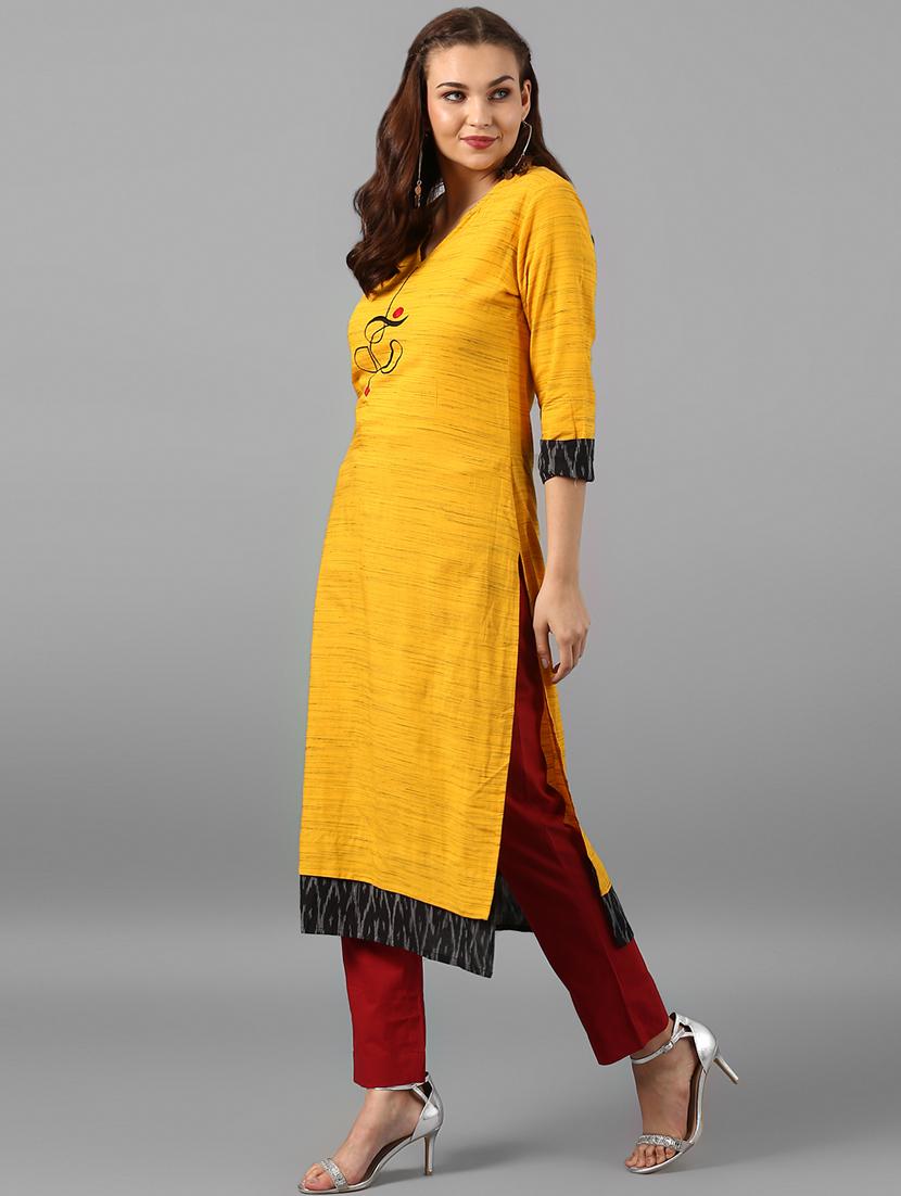 Embroidered straight kurta - 15497438 - Zoom Image - 2