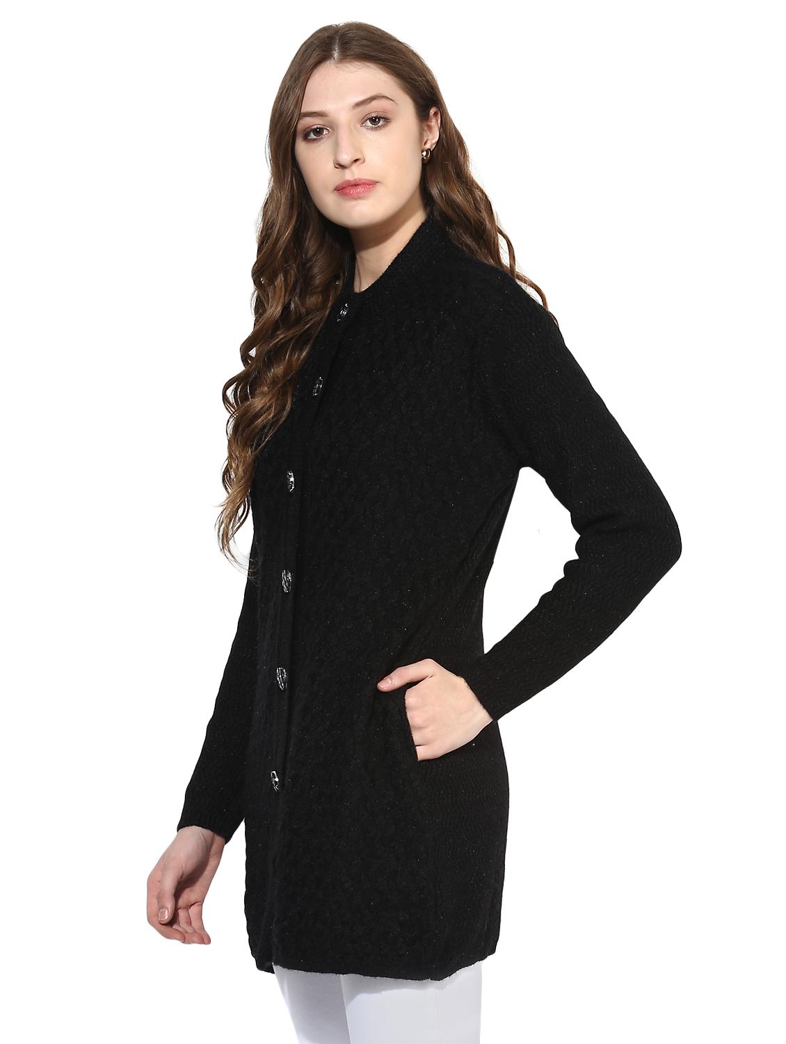 black woolen coatigan - 15497470 - Zoom Image - 2