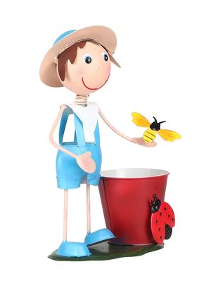 wonderland garden pots small blue boy with pot(garden decor, home decor, gift items) - 15497480 - Standard Image - 2