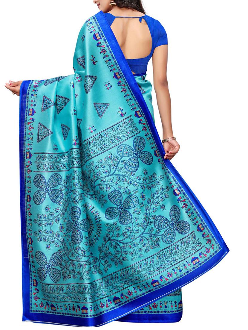 Warli printed saree with blouse - 15497512 - Zoom Image - 2