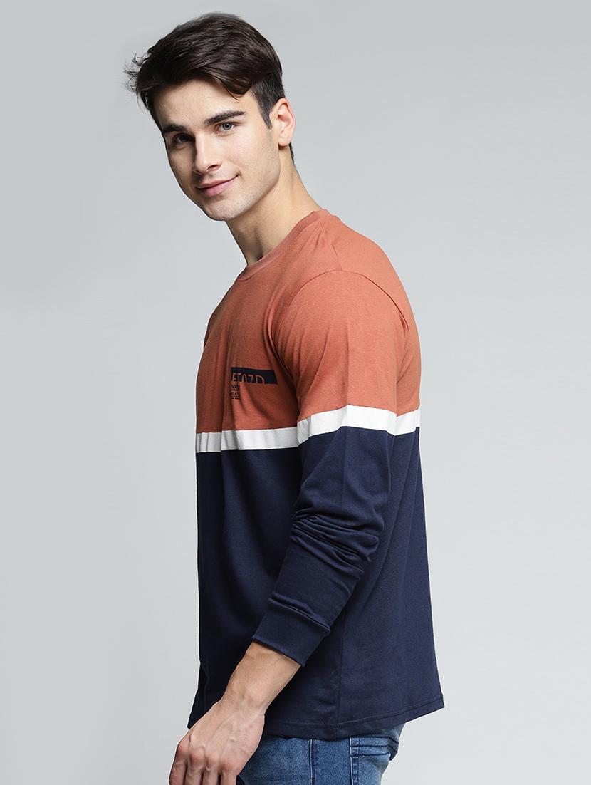 multi colored cotton color block t-shirt - 15497589 - Zoom Image - 2