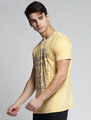 yellow cotton all over print t-shirt - 15497624 - Standard Image - 2