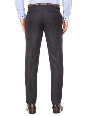 navy blue polyester blend flat front formal trouser - 15497701 - Standard Image - 2