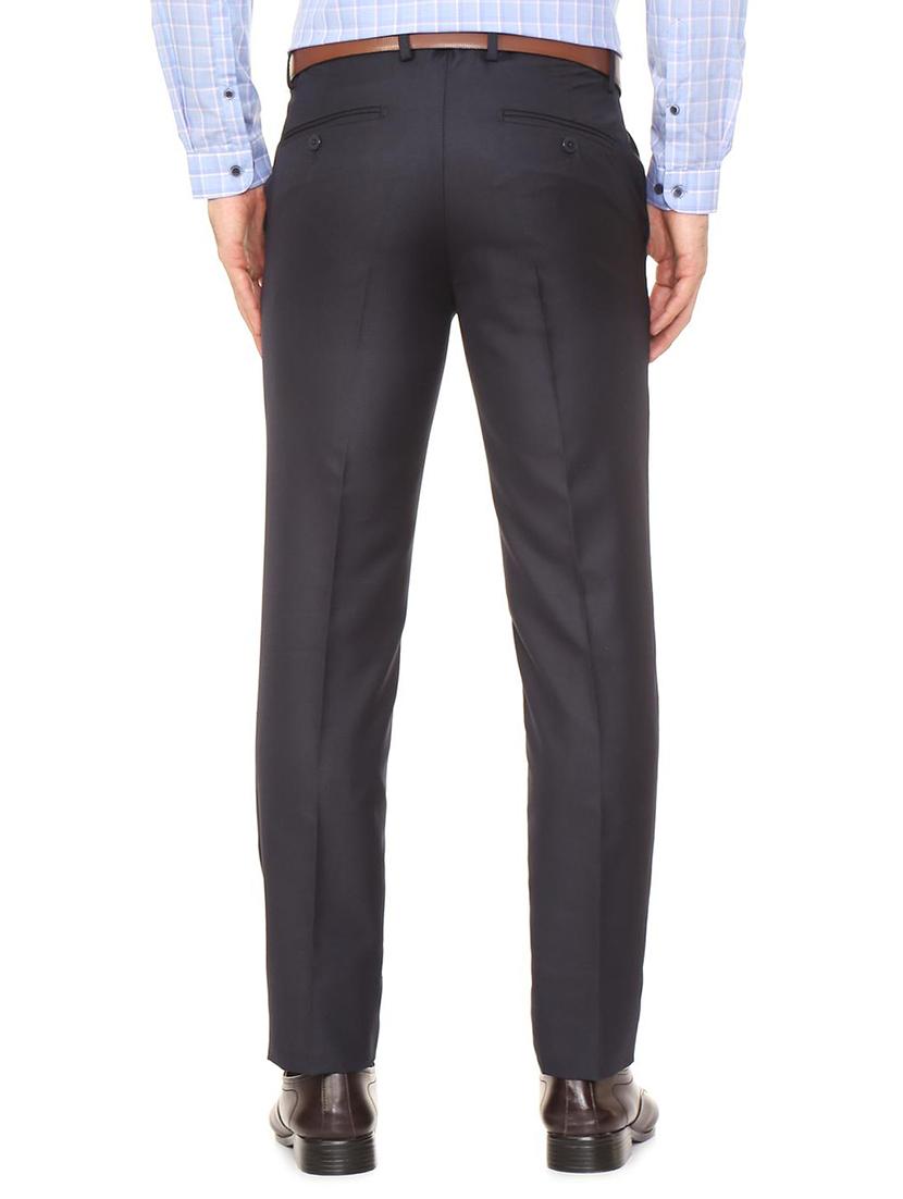 navy blue polyester blend flat front formal trouser - 15497701 - Zoom Image - 2