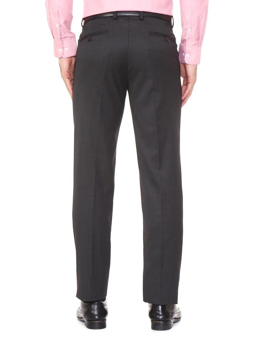 black polyester blend flat front formal trouser - 15497709 - Zoom Image - 2