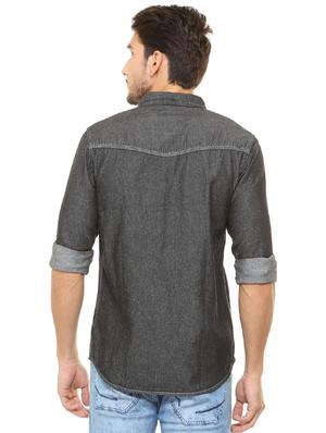 grey cotton casual shirt - 15497718 - Standard Image - 2