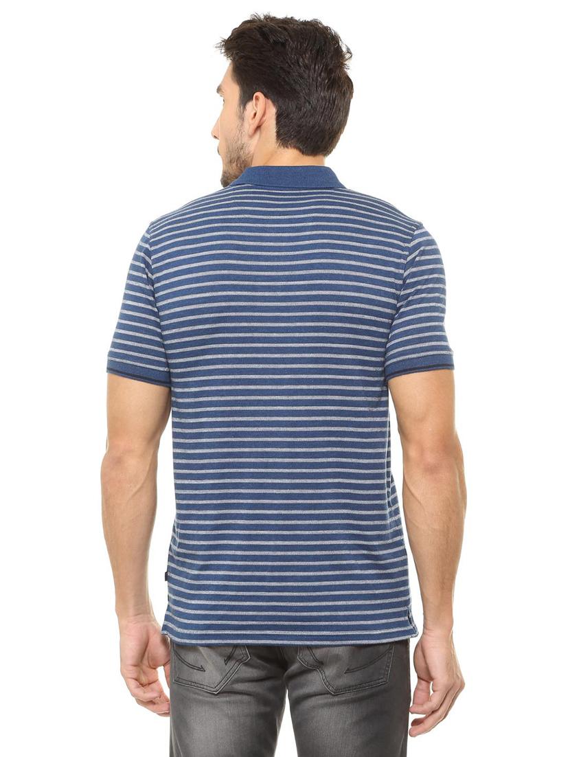 navy blue cotton blend pocket t-shirt - 15497762 - Zoom Image - 2