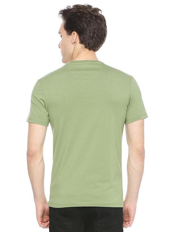 green cotton blend chest print t-shirt - 15497771 - Zoom Image - 2