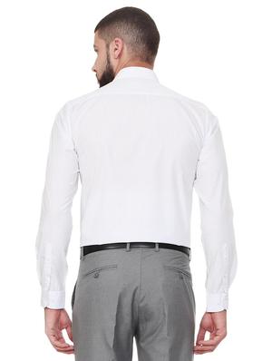 white cotton blend formal shirt - 15497836 - Standard Image - 2