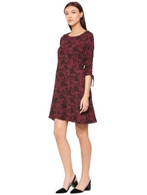 side tie sleeved printed a-line dress - 15497935 - Standard Image - 2