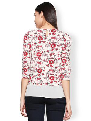 sheer hem panel printed top - 15497946 - Standard Image - 2