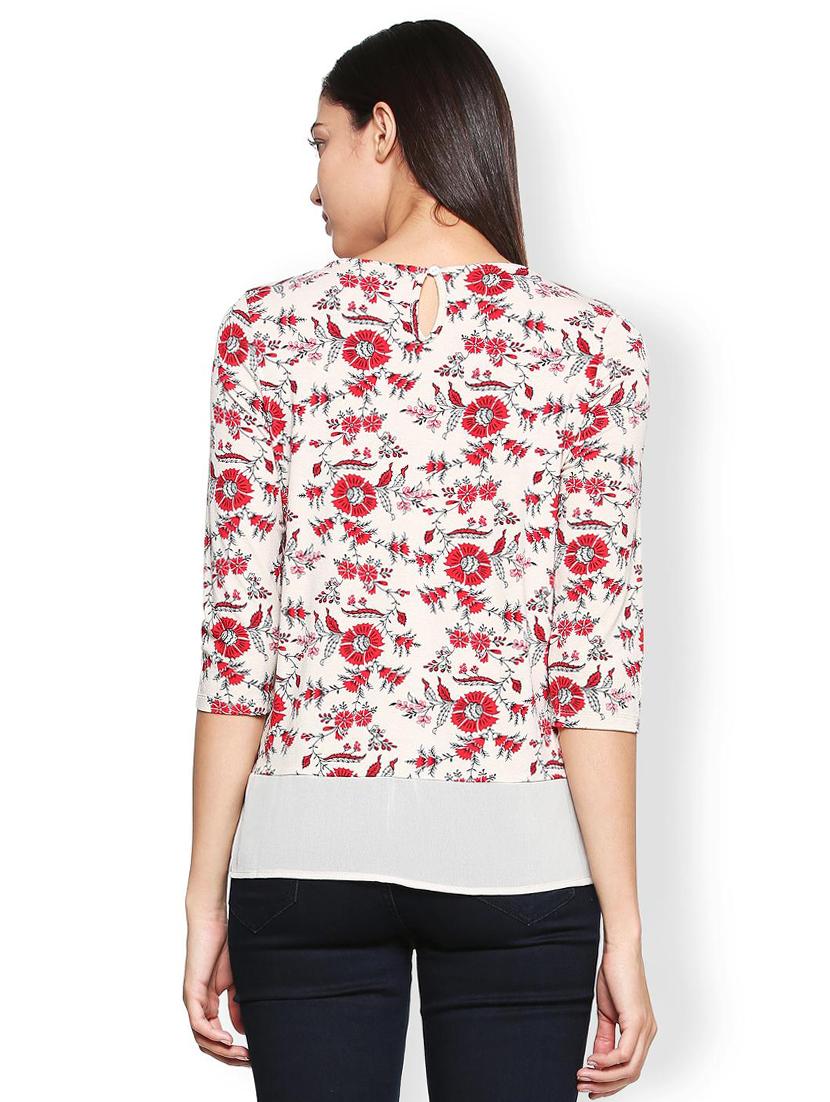 sheer hem panel printed top - 15497946 - Zoom Image - 2