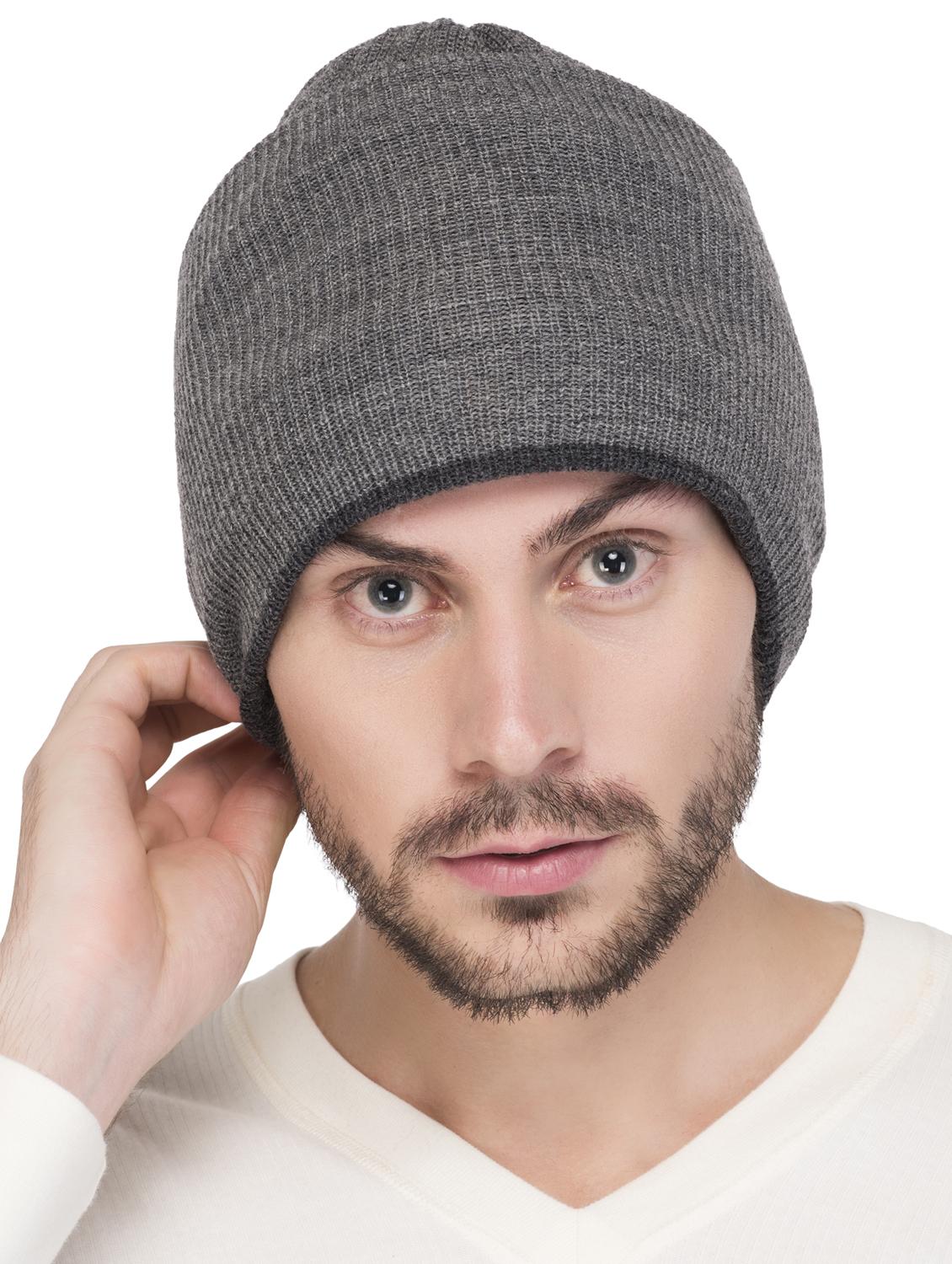 grey wool winter cap - 15498076 - Zoom Image - 2