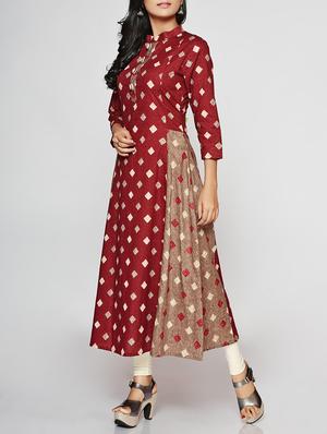 Printed a-line kurta - 15498116 - Standard Image - 2