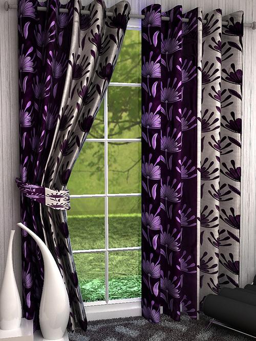 Set of 8 Polyester Long Door Curtains - 15498463 - Standard Image - 1