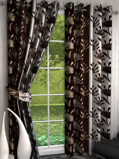 Set of 8 Polyester Long Door Curtains - 15498465 - Standard Image - 1