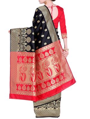 Zari floral kanjivaram saree with blouse - 15498588 - Standard Image - 2
