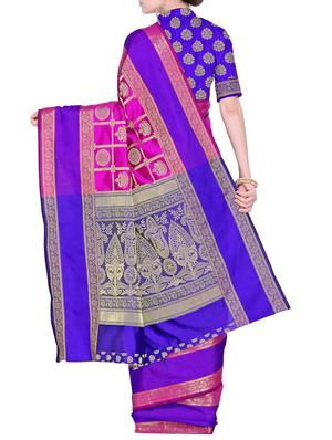 Zari motifs kanjivaram saree with blouse - 15498598 - Standard Image - 2