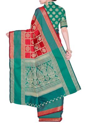 Zari motifs kanjivaram saree with blouse - 15498599 - Standard Image - 2