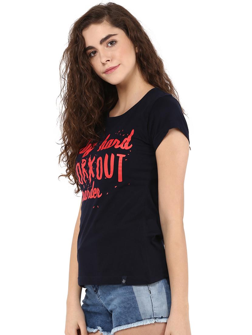 slogan printed round neck tee - 15498642 - Zoom Image - 2