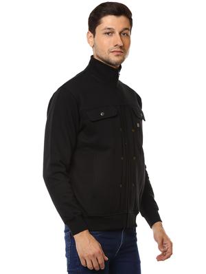 black cotton casual jacket - 15498697 - Standard Image - 2