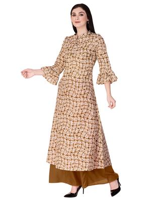 bell sleeved printed kurta - 15498815 - Standard Image - 2