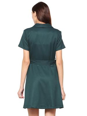 lapel collared a-line dress - 15498971 - Standard Image - 2